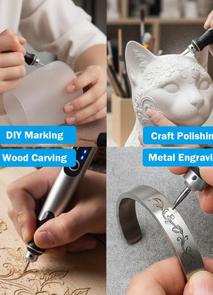 USB Rechargable Engraving Machines Pen with 35bits,Mini Electric Engraver Etching Machines Cordless Rotary Tools Engraved Jewelry Stone Metal Plastic Wood Resin Model