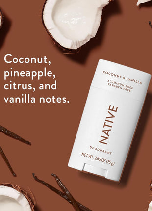 Native Deodorant Contains Naturally Derived Ingredients, 72 Hour Odor Control | Deodorant for Women and Men, Aluminum Free with Baking Soda, Coconut Oil and Shea Butter | Coconut & Vanilla