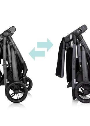 Evenflo Pivot Suite Modular Travel System with LiteMax Infant Car Seat, Dunloe Black