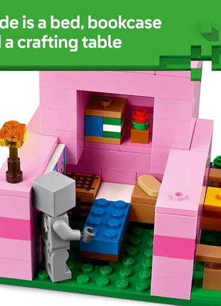 LEGO Minecraft The Baby Pig House Toy Figures and Playset - Building Minecraft Toy for Kids, Boys and Girls, Ages 7+ - Gift for Birthdays - with 2 Minifigures for Pretend Play - 21268