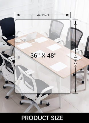 Kuyal Clear Chair mat for Hard Floors 36 x 48 inches Transparent Floor Mats Wood/Tile Protection Mat for Office & Home (36 inch X 48 inch Rectangle)