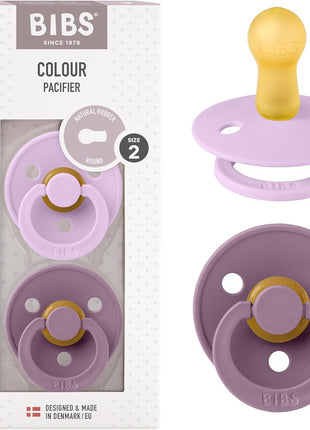 BIBS Pacifiers Colour Collection | Natural Rubber Baby Pacifier | Set of 2 BPA-Free Soothers | Made in Denmark | 0+ Months (Pack of 2) | Dusty Blue/Steel Blue