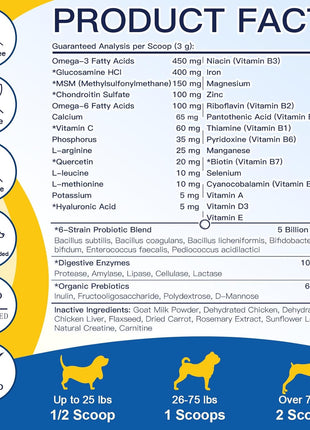 Probiotics for Dogs, Dog Probiotics for Digestive Health, Dog Vitamins, Dog Multivitamin Powder
