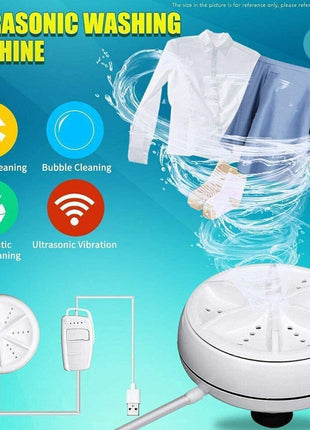 Portable Washing Machine, Mini Ultrasonic Washing Machine 3 in 1 Dishwashers Ultrasonic Waves Suitable for Home, Business, Travel, College Room, RV, Apartment (3.5IN)
