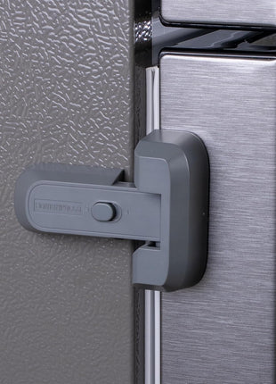 2-Pack Child Proof Fridge Lock with Adhesive - No Tools Required - Refrigerator Lock for Kids - Freezer Latch to Keep Door Closed - for Toddlers, Cats, & Dogs.