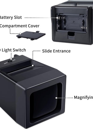 35mm Slide Viewer, 2X Magnification Slide Viewer for Viewing 35mm Slides, Slide Projector for Old Slides (2AAA Batteries Included)