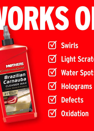 Mothers California Gold Brazilian Carnauba Cleaner Wax, 16 oz. (05701)
