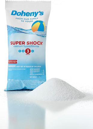 Doheny's Super Pool Shock | Pro-Grade Chlorine Shock, Quick-Dissolving, Fast-Acting 68% Cal-Hypo Granular Pool Shock | 24 x 1lb Bags, Proudly Made in the USA