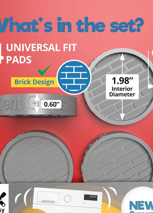 Silent Guys Anti Vibration Pads for Washing Machine - 4 Washing Machine Anti Vibration Pads Washer Anti Vibration Pads Rubber Vibration Pad Washing Machine Pads for Anti Vibration Mat Isolation Pads