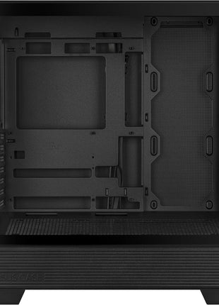 ASUS A31 Black ATX Mid-Tower Gaming Case, Dual Tempered Glass, Frameless, BTF Hidden Connectors, 360 AIO Support, Angled Base, ARGB, Optimized Airflow, Seamless Cable Management, 2 Year Warranty
