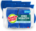 Scotch Brite Zero Scratch Scrub Sponge, 6 Kitchen Sponges for Cleaning Around the Home, Bathroom & More, Scratch free Dish Scrubber, Multi surface Safe, Best for Nonstick Pots and Pans