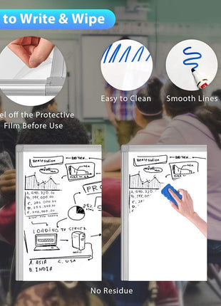 Easel Whiteboard - Magnetic Portable Dry Erase 36 x 24 Tripod Height Adjustable, 3' x 2' Flipchart Easel Stand White Board for Office or Teaching at Home & Classroom (36x24 White)