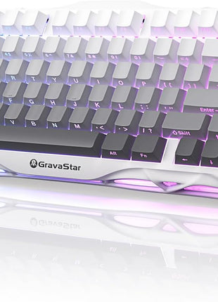 GravaStar Mercury K1 75% Wireless Mechanical Gaming Keyboard, Aluminum Alloy Exoskeleton Design, Gasket Custom Keyboard Hot-Swap Socket, Linear Switches, RGB Backlit