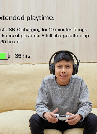 Belkin SoundForm Inspire Wireless Over-Ear Headset for Kids, Online Learning & Travel w/Built-in Microphone, 85dB Safe Volume Limit, 35H Battery - Compatible w/iPhone, iPad, Galaxy & More - Black