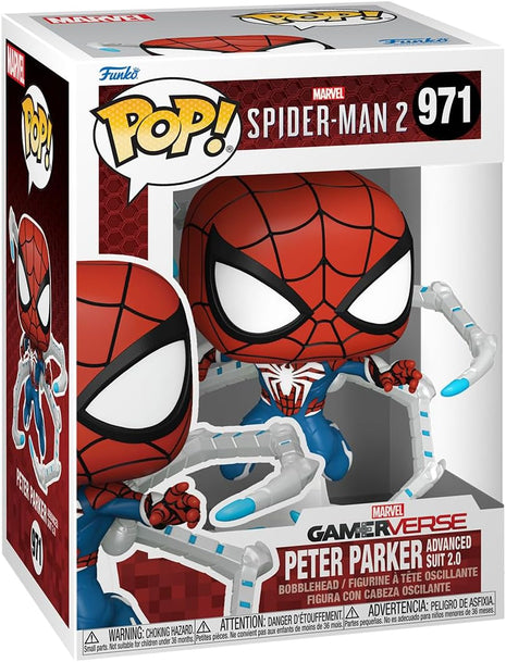 Funko POP! Games: Spider-Man 2 - Peter Parker Suit | Official Video Games Merch - Collectable Vinyl Figurine for Shelf Display - Birthday Gift Idea for Fans and Collectors