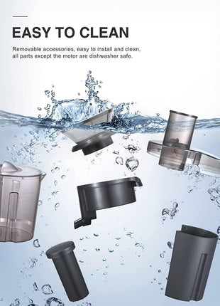 QCen Juicer Machine, 500W Centrifugal Juicer Extractor with Wide Mouth 3??Feed Chute for Fruit Vegetable, Easy to Clean, Stainless Steel, BPA free (Black)