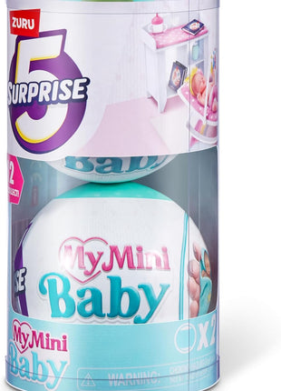 5 Surprise My Mini Baby Series 1 (2 Pack) by ZURU, Collectible Mystery Capsule, Toy for Girls, Realistic Miniature Baby, Playset and Accessories