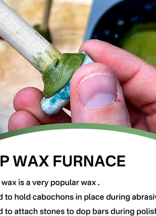 Green DOP Wax for Lapidary Cabochon Forming Cutting and Polishing Dopping Wax Sticks Stone Dopping Wax Lapidary DOP Wax (2 Pieces)