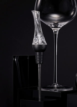 Vintorio Wine Aerator Pourer   Premium Aerating Pourer and Decanter Spout (Black)
