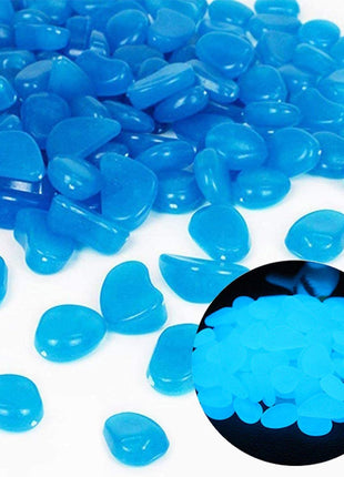 Oubest Fish Tank Rocks Glow in The Dark Pebbles for Garden Aquarium Plant PotsBonsai Walkway Driveway 100pcs Blue
