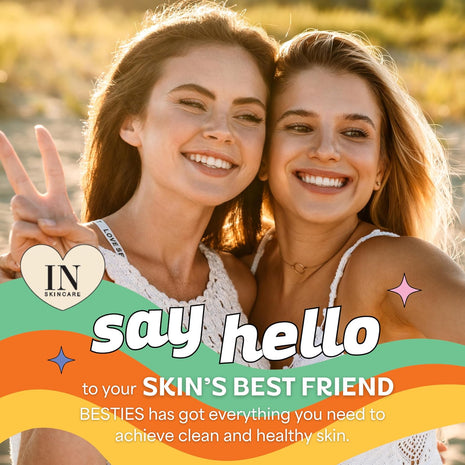 InstaNatural BESTIES BFF Four Step Kit: Skincare Set for Teens and Kids