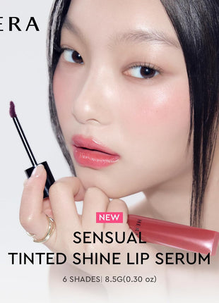 HERA Sensual Tinted Shine Lip Serum #136 COLDBERRY | Weightless Sleek Shine, Transfer-Resistant Color, 12-Hour Soft Lip Stain Oil, Double Hydration wih Hyaluronic Acid, High-Gloss Finish, 0.30 oz.