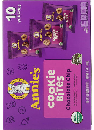 Annie's Organic Chocolate Chip Cookie Bites, 10 Pouches, 10.5 oz