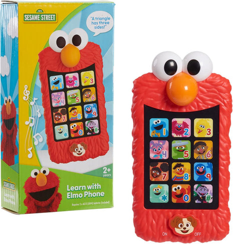 Sesame Street Learn with Elmo Pretend Play Phone, Learning and Education, Kids Toys for Ages 2 Up by Just Play