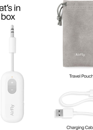 Twelve South AirFly SE | Bluetooth Wireless Audio Transmitter Adapter for AirPods/Headphones, 20+ Hr Battery, Works with 3.5mm aux Jacks on Airplanes, TVs, Gym Equipment, and Travel