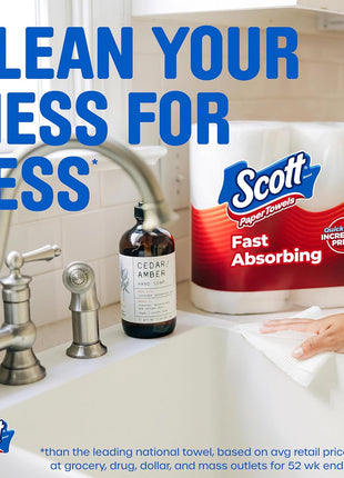 Scott Paper Towels, Choose-A-Sheet, 6 Double Rolls = 12 Regular Rolls (108 Sheets Per Roll)