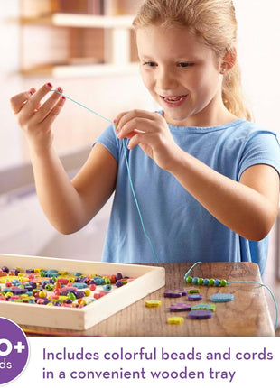 Melissa & Doug Created by Me! Bead Bouquet Deluxe Wooden Bead Set with 220+ Beads for Jewelry-Making Kits for Kids 4+ - FSC Certified