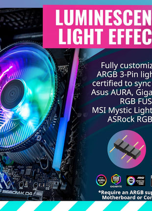 Cooler Master i70C ARGB Low Profile CPU Air Cooler for Intel LGA 1700/1851 Only – 120mm PWM ARGB Fan, 95W TDP, Copper Core Base, Black Aluminum Heatsink