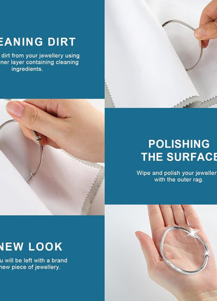 Phinus 3PCS Jewelry Cleaning Cloth, 10'' x 12'' Silver Polishing Cloth Jewelry, 100% Cotton Jewelry Cloth Polishing for Cleaning Gold, Diamonds, Platinum, Gemstones, Coins