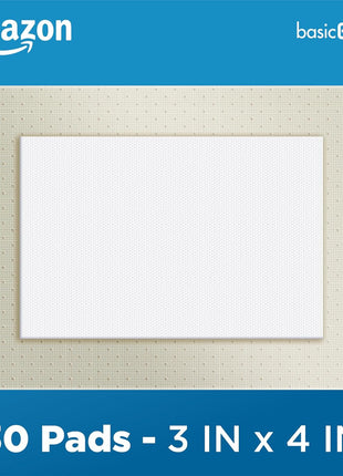 Amazon Basic Care Sheer Adhesive Pad Bandages for Minor Cuts, Scrapes and Wounds, Extra Large 3 x 4 in, Non-Stick Pad, 30 Count