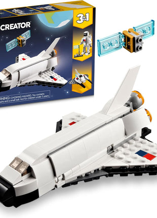 LEGO Creator 3 in 1 Space Shuttle Toys - Space Toys Building Set for Boys & Girls, Ages 6+ - Option to Build 2 Spaceships or Astronaut - Educational Gift for Kids Birthday & Holidays - 31134