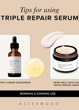 Asterwood Triple Repair Peptide Serum, Matrixyl 3000, Argireline & Vit. C