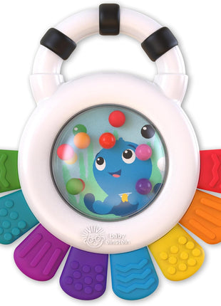 Baby Einstein Outstanding Opus The Octopus Sensory Rattle & Teether Multi-Use Toy, BPA Free & Chillable, 3 Months & up, Multicolored