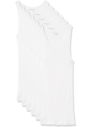 Amazon Essentials Men's Lightweight Breathable Cotton Slim Fit Tank Undershirts, Pack of 6