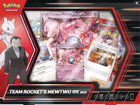 Pokemon TCG: Team Rocket's Mewtwo ex Box - 4 Packs, Promos
