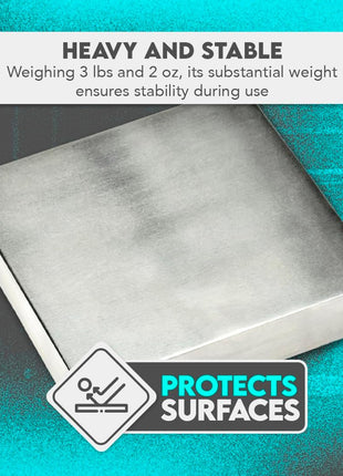SE 2-in-1 Bench and Dapping Block for Metalworking - 4x4x3/4 Inch Carbon Steel - JT34444DB