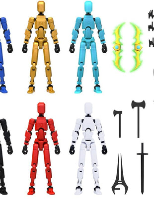 MerryXD 6 Pack Assembly Completed T13 3D Action Figure,Dummy Nova Titan Lucky 13 Action Figure 3D Printed Multi-Jointed Movable Toy