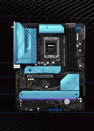ASRock B860 Live Mixer WiFi 6E LGA1851 DDR5 ATX Motherboard Intel Core Ultra Series 2 12+1+1+1+1 Power Phase PCIe 5.0 x16 Thunderbolt 4 Wi-Fi 6E DDR5 8666+ (OC) 3x M.2 (Gen5/4) 2.5G LAN BIOS Flashback
