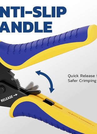 haisstronica Crimping Tool For Heat Shrink Connectors-AWG 26-10 Ratchet Wire Terminal Crimper-Ratcheting Crimper Tools-Available For Insulated Nylon Connectors and Electrical Wire Connectors HS-8327