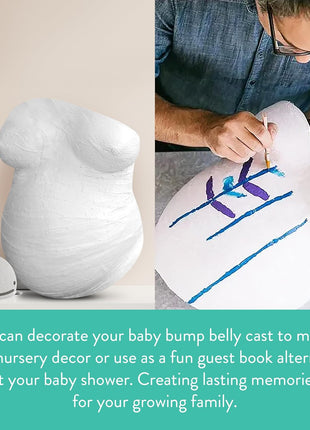 Kate & Milo Belly Casting Kit, Pregnancy Keepsake for Expecting Moms | Includes 5 Non-Toxic Plaster Rolls, Lubricant, Drop Cloth, Gloves, Sanding Screen and Instructions