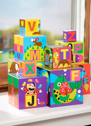 Melissa & Doug Deluxe 10-Piece Alphabet Nesting and Stacking Blocks - FSC Certified