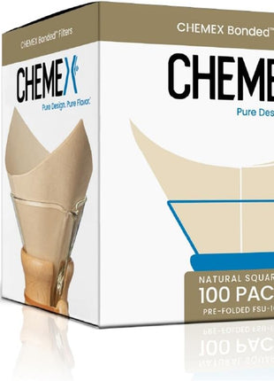 Chemex Bonded Filter - Natural Square - 100 ct - Exclusive Packaging