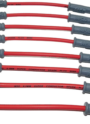 MSD 32829 Super Conductor Spark Plug Wire Set, Red