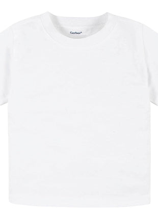 Gerber Baby Toddler 5-Pack Solid Short Sleeve T-Shirts Jersey 160 GSM, White, 3T