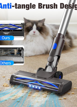 AIRDIYA Cordless Vacuum Cleaner, Super Power Suction Stick Vacuum Cleaners with 2200 mAh Battery,8-in-1 Lightweight Self-Standing, 35 Mins Runtime for Home Low-Pile Carpet Pet Hair