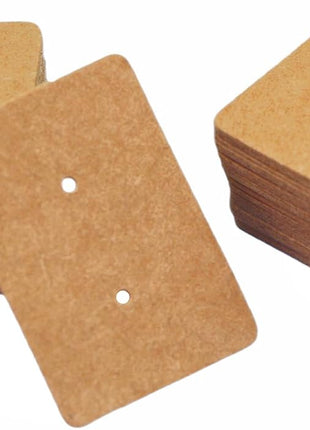 300 PCS Earring Display Cards Kraft Paper Ear Tags Ear Stud Card (Brown)